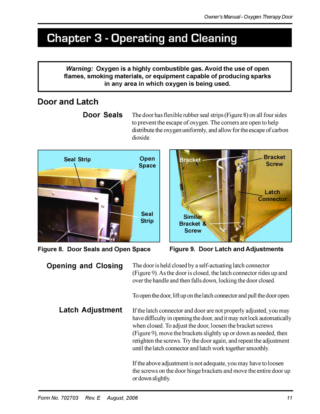 Suburban Mfg 12155-00-DRDRAA Operating and Cleaning, Door and Latch, Door Seals, Opening and Closing Latch Adjustment 