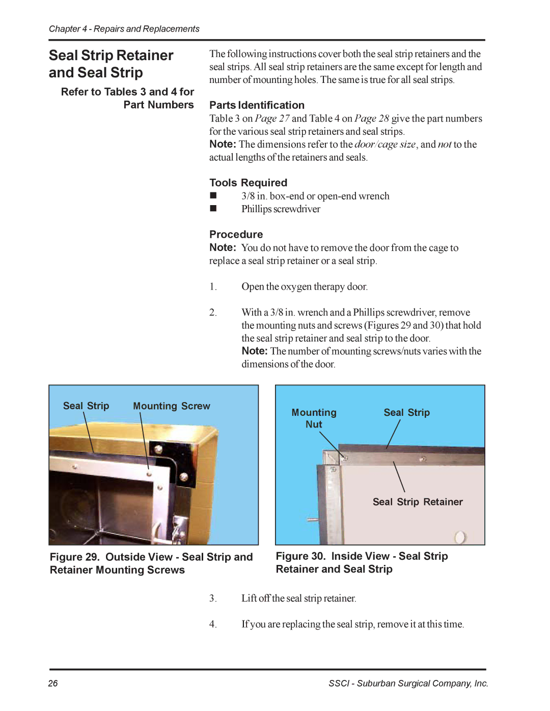 Suburban Mfg 12155-00-EPFNAA, 12155-00-FNHJAA Seal Strip Retainer and Seal Strip, Refer to Tables 3 and 4 for Part Numbers 