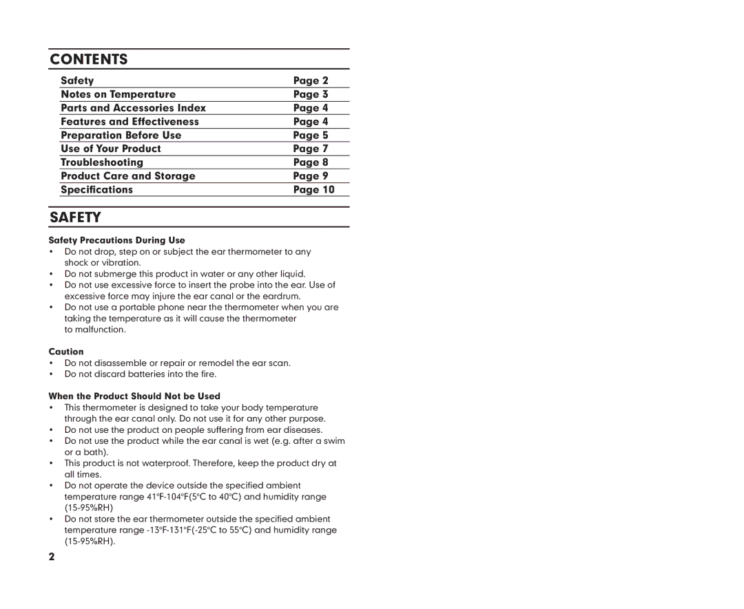 Summer Infant 03170 manual Contents, Safety 