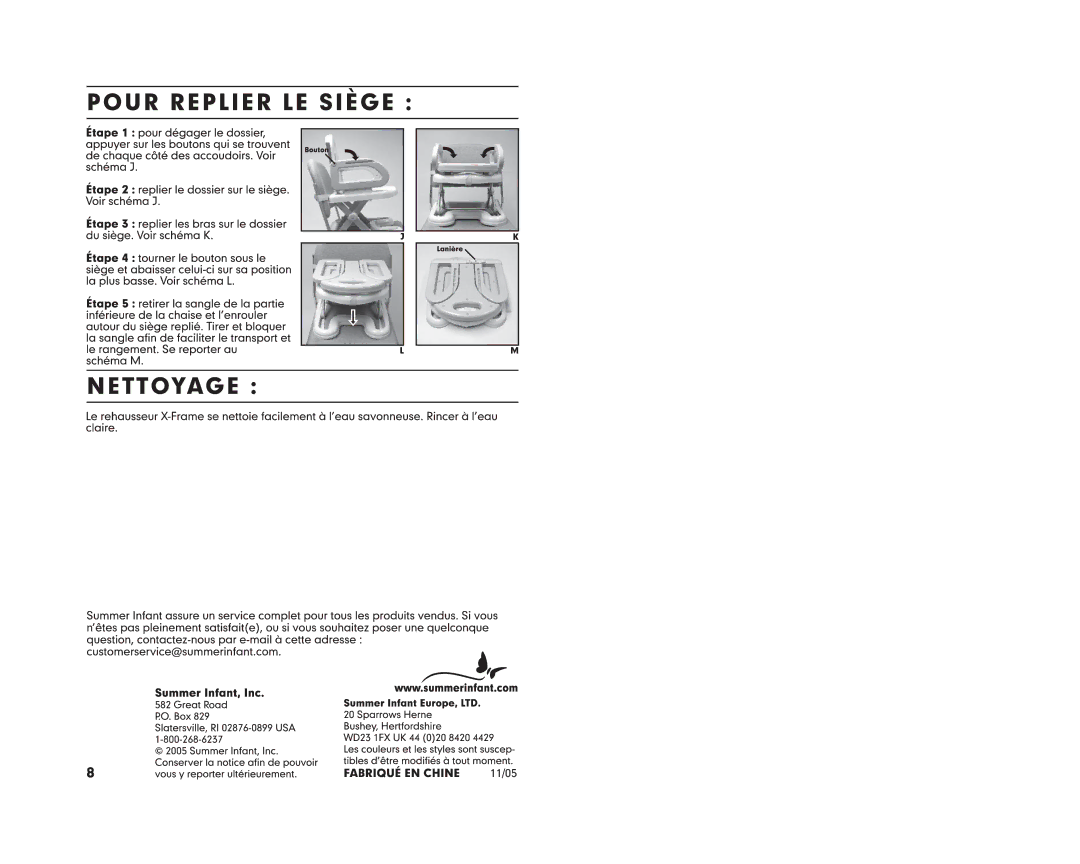 Summer Infant 7114, 7111 manual 