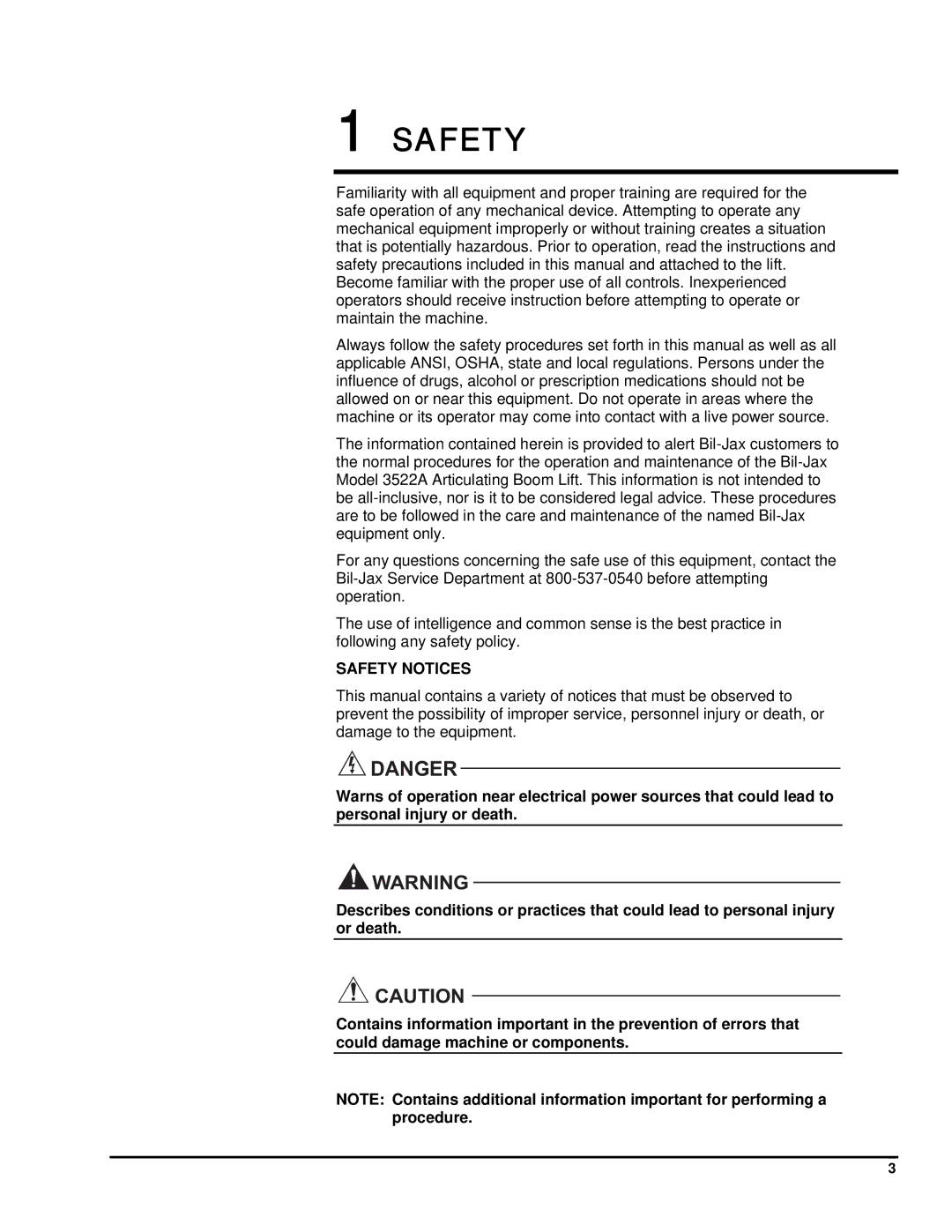 Summit 3522a manual Safety Notices 