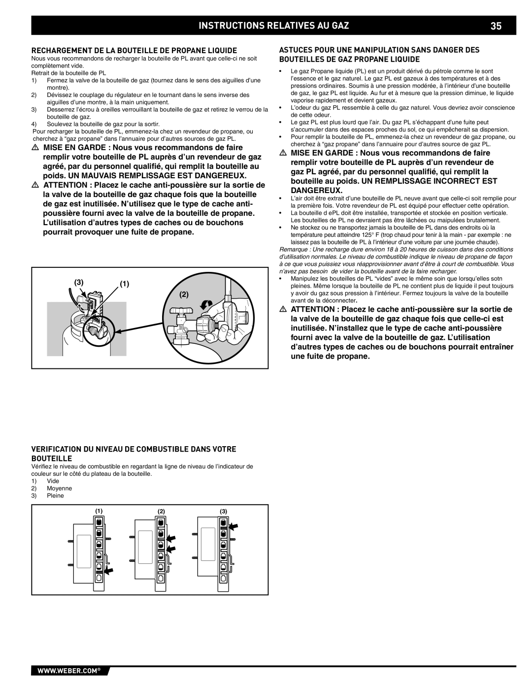 Summit 43176 Rechargement DE LA Bouteille DE Propane Liquide, Verification DU Niveau DE Combustible Dans Votre Bouteille 