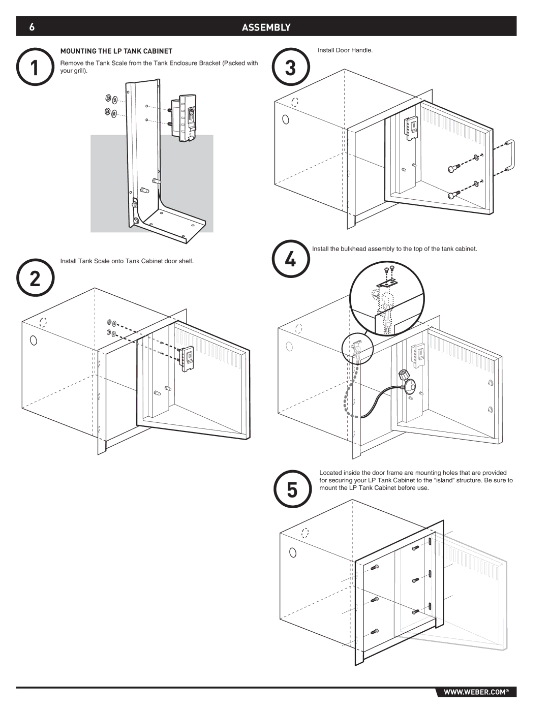 Summit 43176 manual Mounting the LP Tank Cabinet 