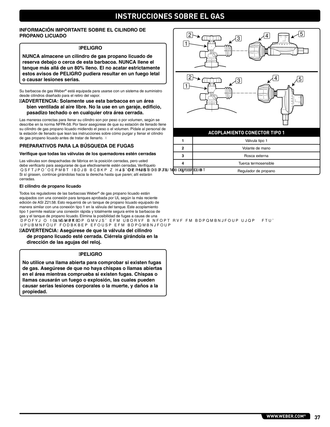 Summit 56214 manual Información Importante Sobre EL Cilindro DE Propano Licuado, Preparativos Para LA Búsqueda DE Fugas 