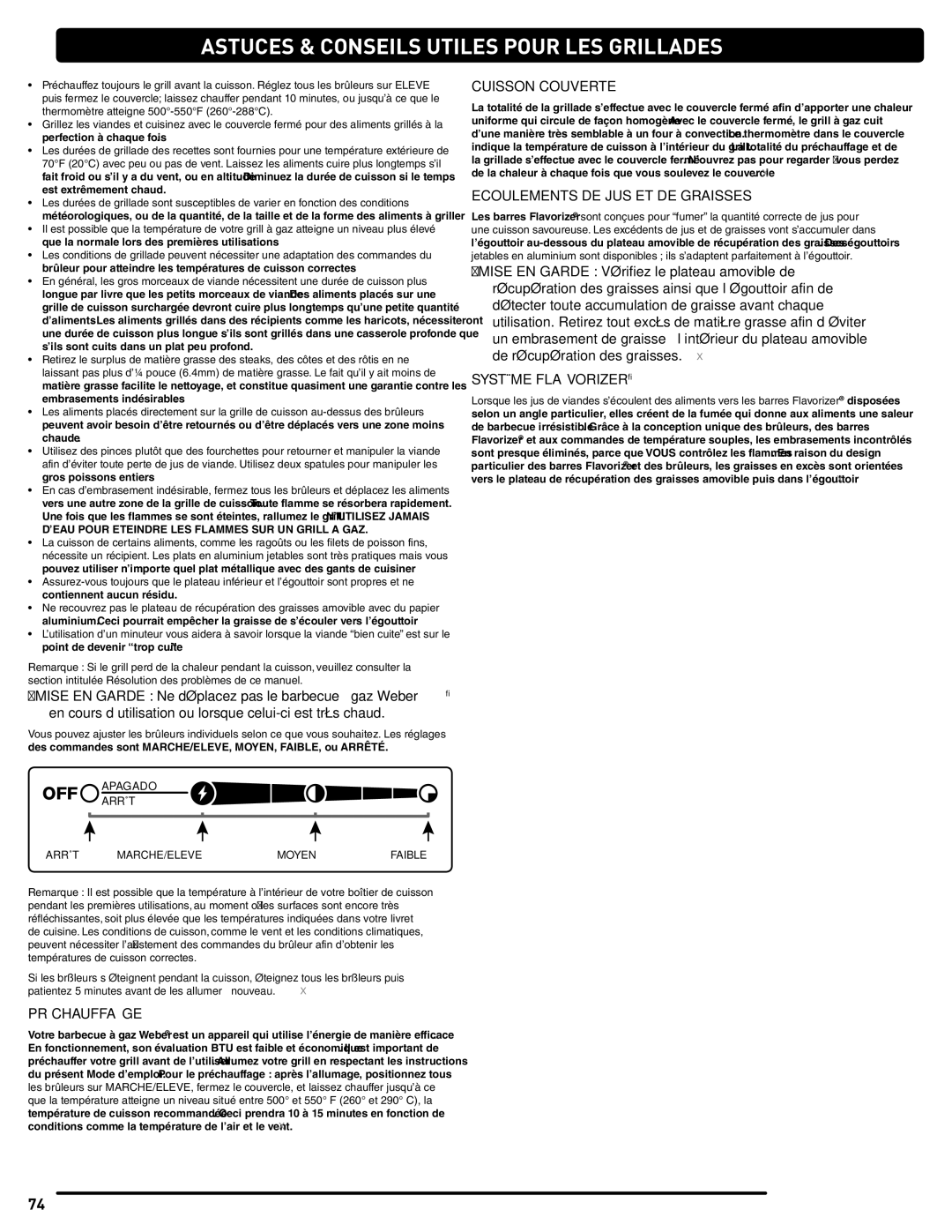 Summit 56214 manual Astuces & Conseils Utiles Pour LES Grillades, Cuisson Couverte, Ecoulements DE JUS ET DE Graisses 