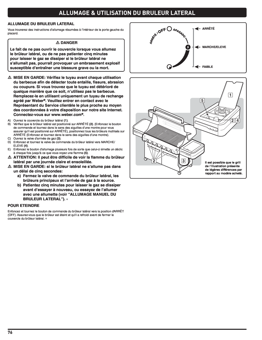 Summit 56214 manual Allumage & Utilisation Du Bruleur Lateral 