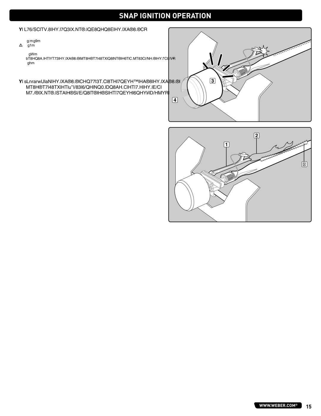 Summit 56575 manual Snap Ignition Operation, Always open the lid before igniting the burners 