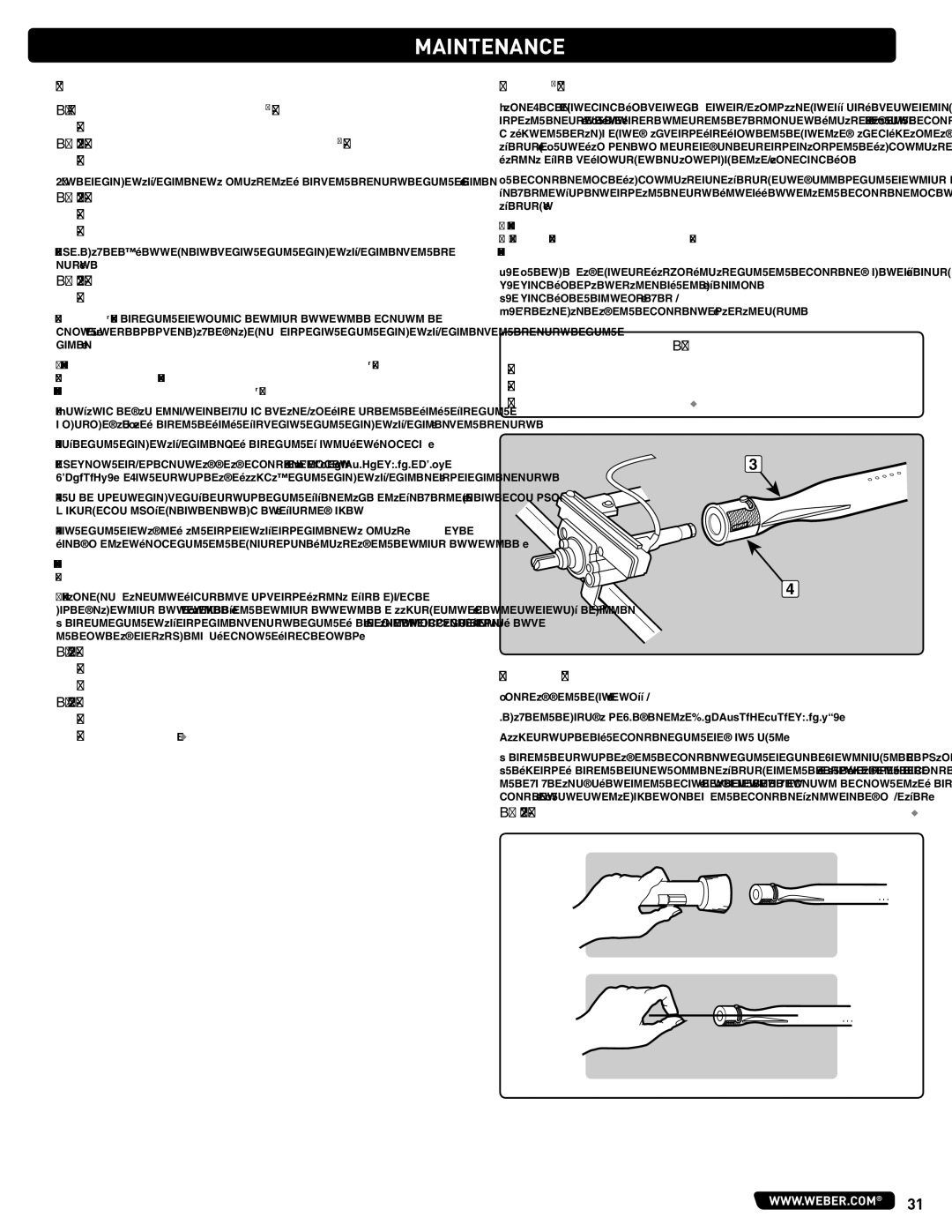 Summit 56575 manual Maintenance, Weber SPIDER/INSECT Screens, Burner Tube Cleaning 