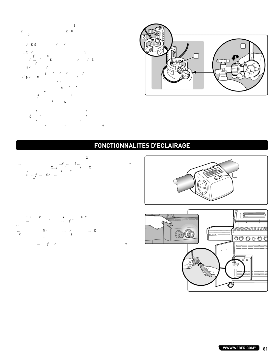 Summit 56575 Fonctionnalites D’ECLAIRAGE, Rechargement DE LA Bouteille DE Propane Liquide, Boutons DE Commandes Eclaires 