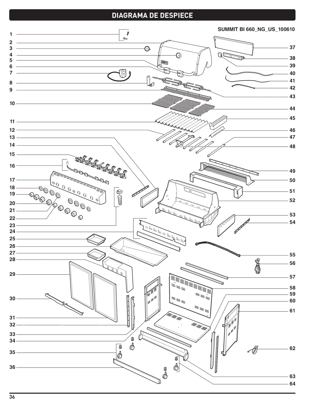 Summit 56580 manual Diagrama DE Despiece 