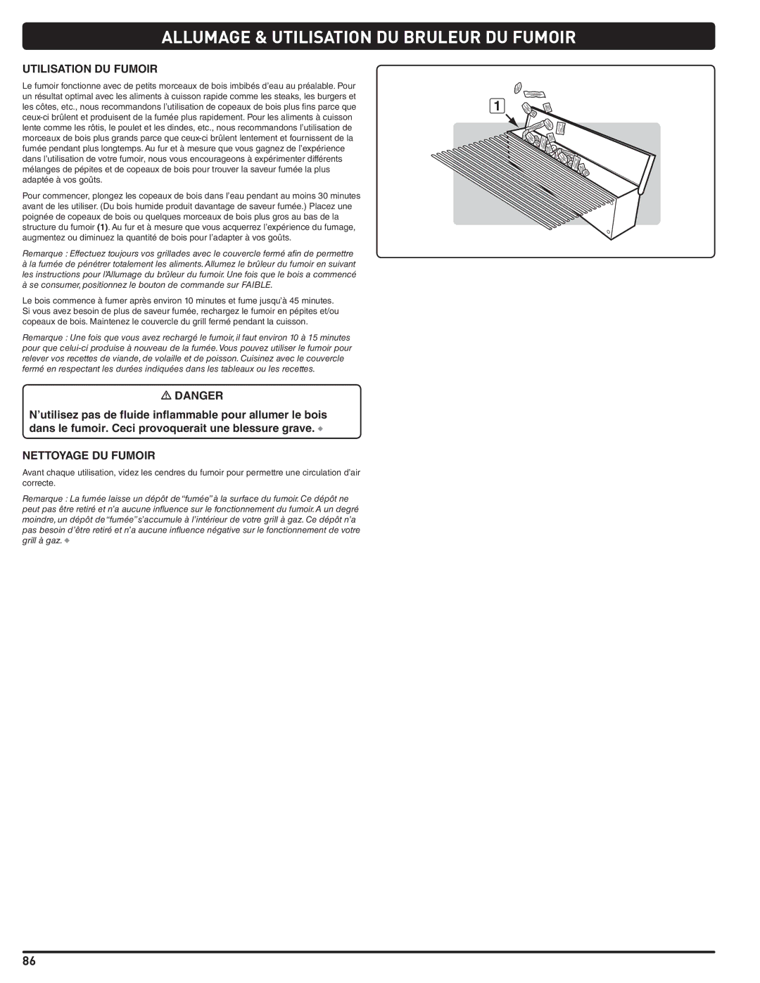 Summit 56580 manual Utilisation DU Fumoir, Nettoyage DU Fumoir 