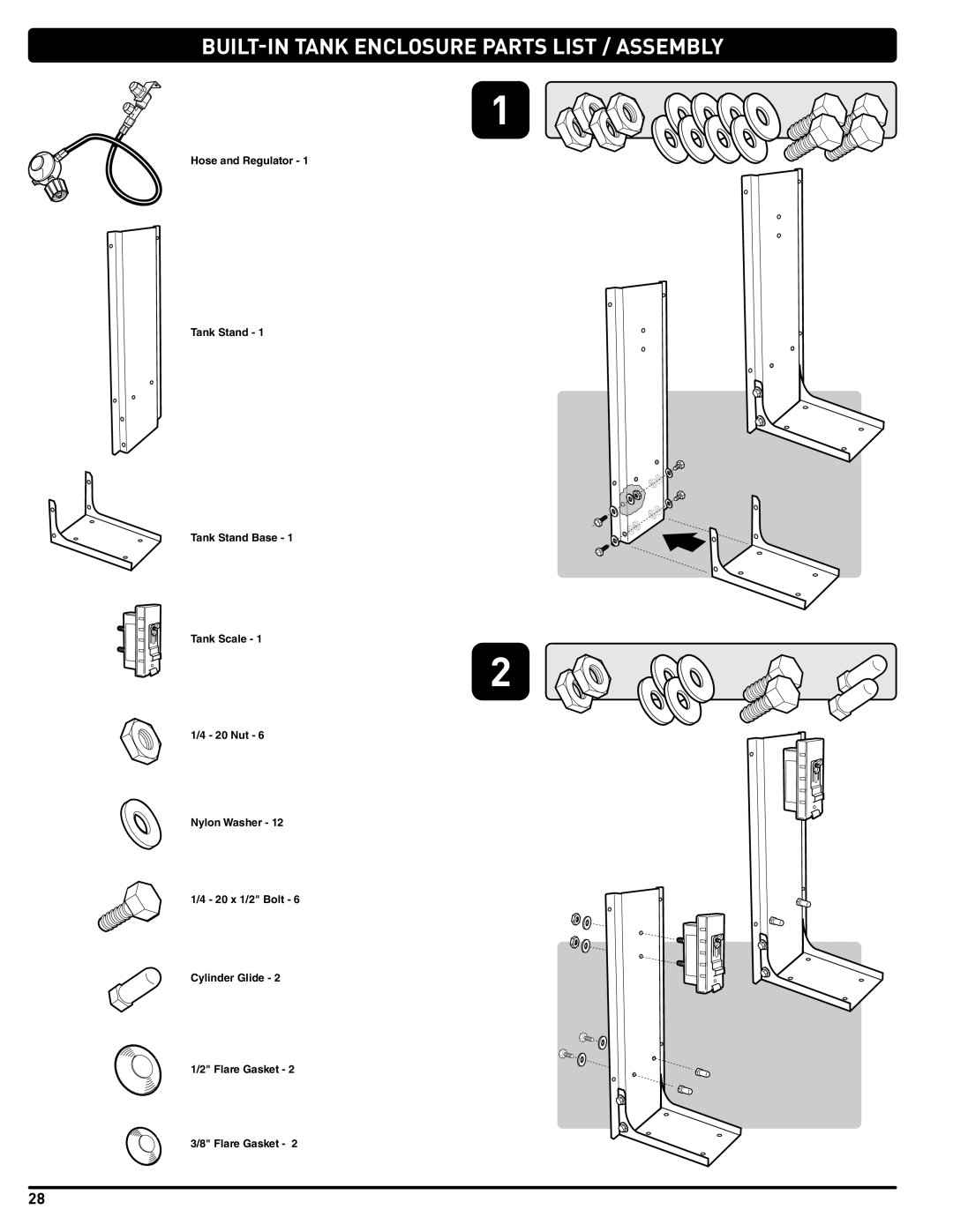 Summit 660-LP, 460-LP manual BUILT-IN Tank Enclosure Parts List / Assembly 