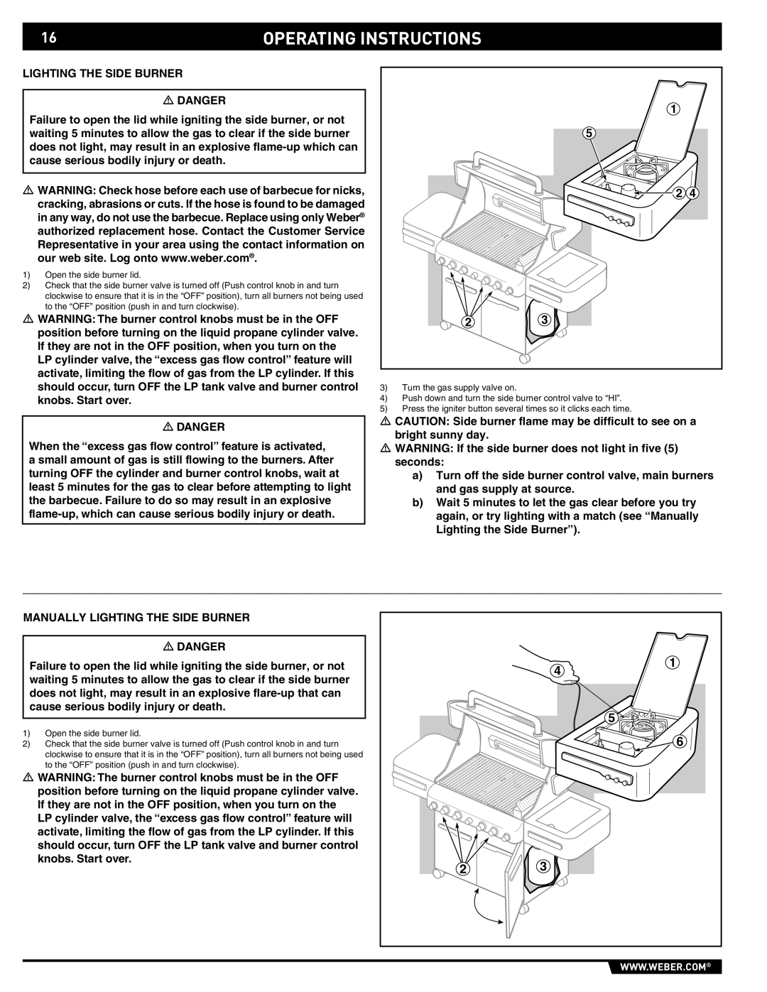 Summit 89190 manual Manually Lighting the Side Burner 