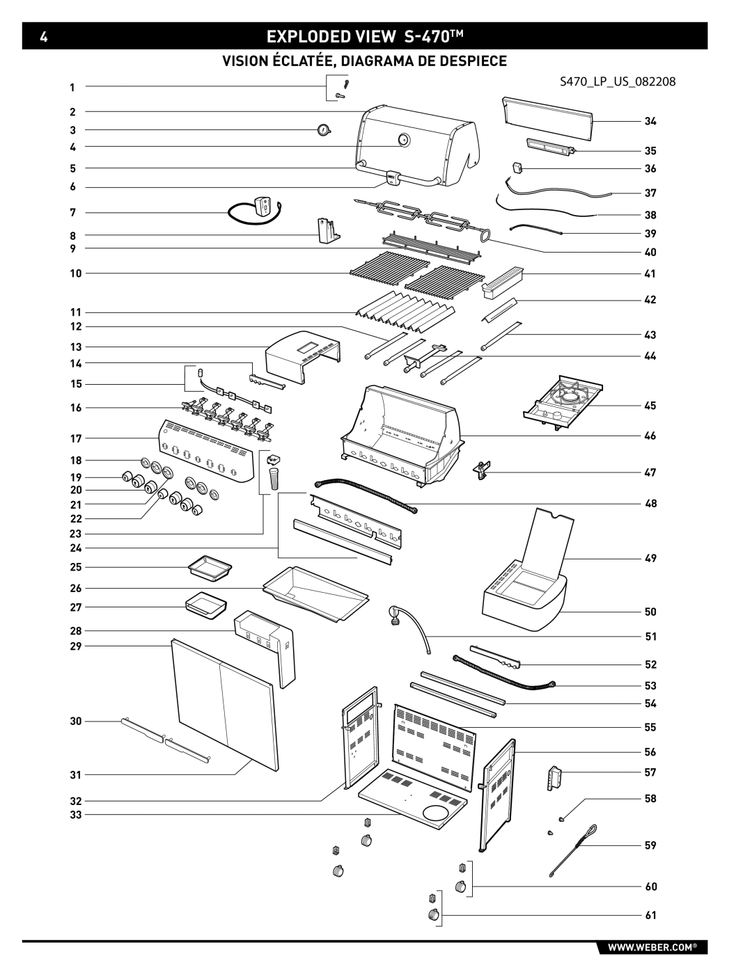 Summit 89190 manual Exploded View S-470TM 