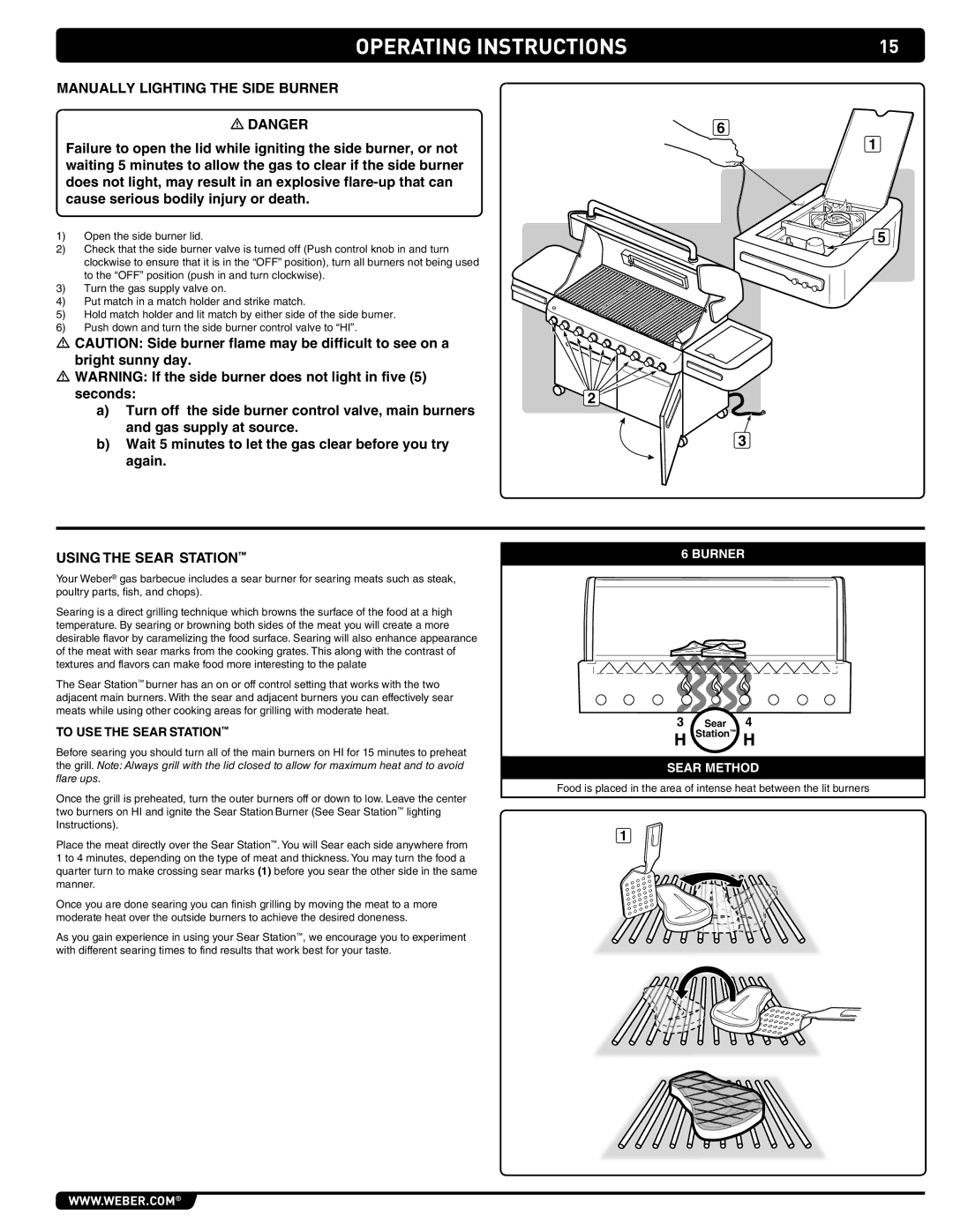 Summit 89208 manual To Use the Sear Station 