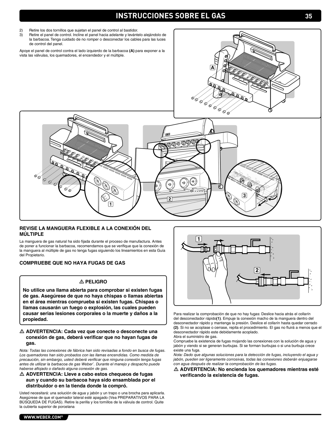 Summit 89208 manual Revise la manguera flexible a la conexión del múltiple 