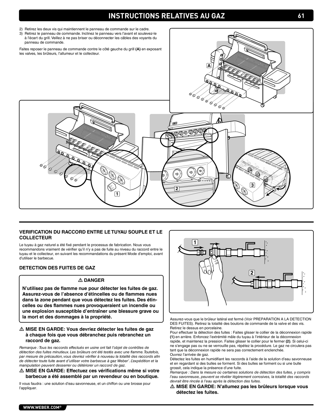 Summit 89208 manual Instructions Relatives AU GAZ 