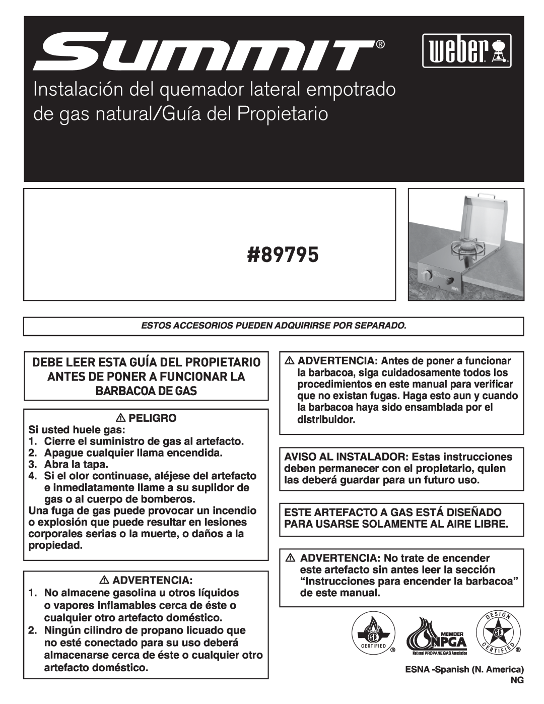 Summit manual #89795, Antes De Poner A Funcionar La Barbacoadegas, Debe Leer Esta Guía Del Propietario 