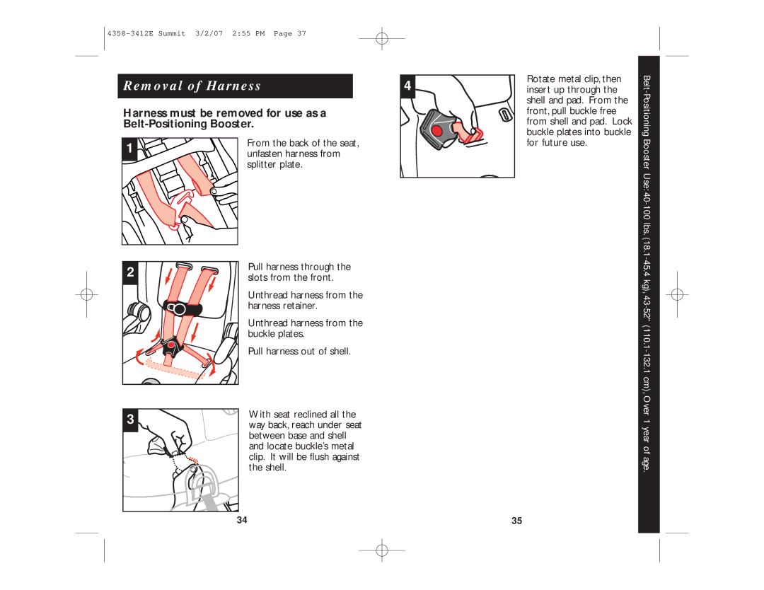 Summit ENG. 4358-3412E instruction manual Removal of Harness 