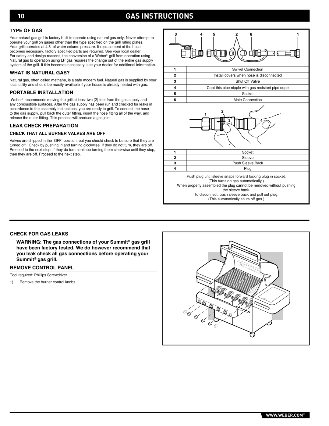 Summit E/S-420/450 manual Type of GAS, What is Natural GAS?, Portable Installation, Leak Check Preparation 