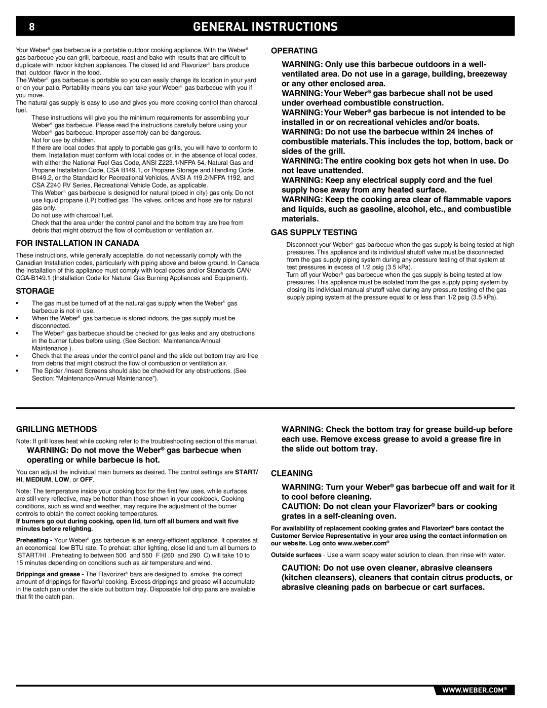 Summit E/S-420/450 manual General Instructions 