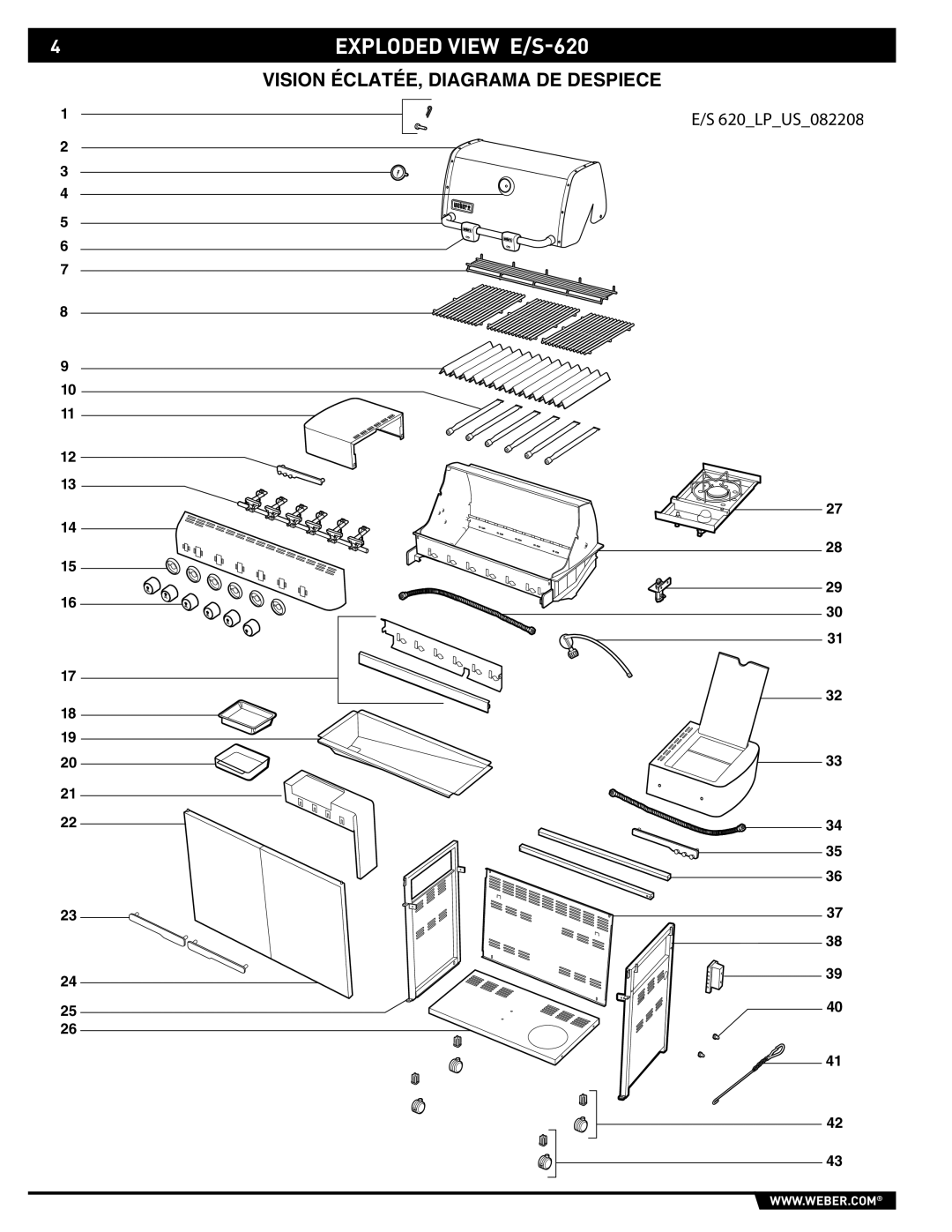 Summit E/S-620/650 manual Exploded View E/S-620 