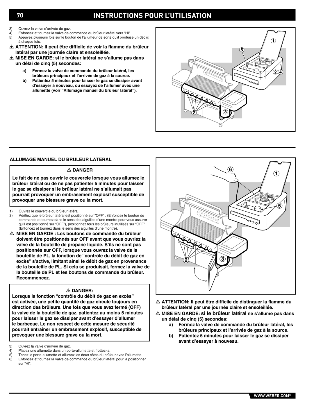 Summit E/S-620/650 manual Allumage Manuel DU Bruleur Lateral 
