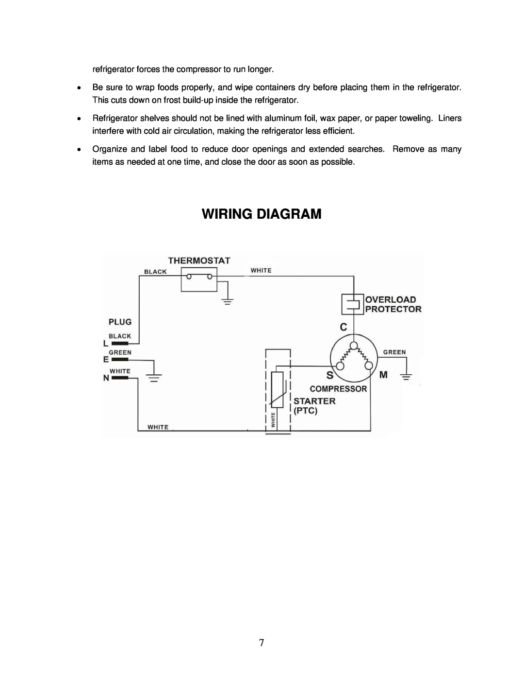 Summit FF28L instruction manual Wiring Diagram 