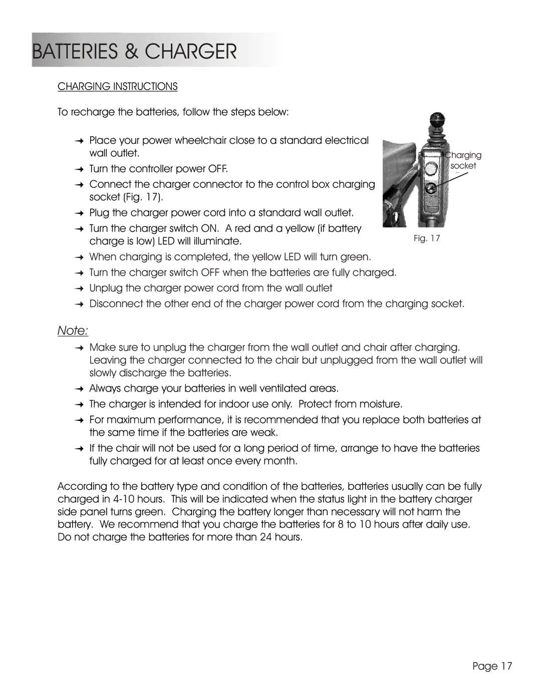 Summit HP-1L, HP-1S user manual Charging Instructions 