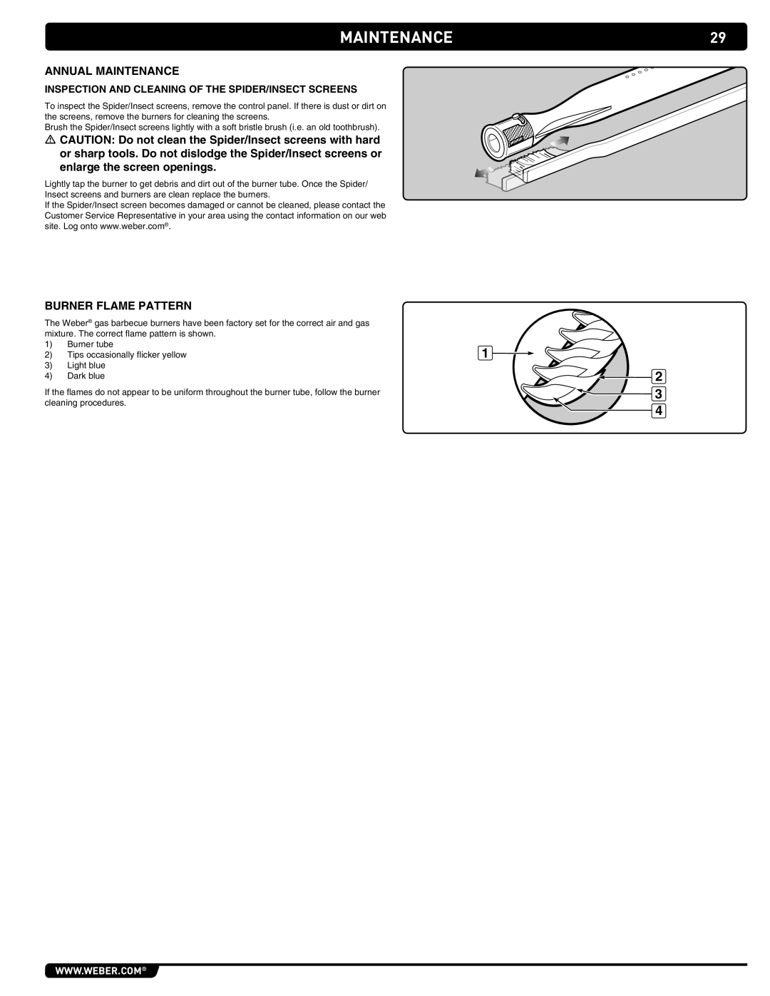 Summit S-460 manual Annual Maintenance, Burner Flame Pattern 