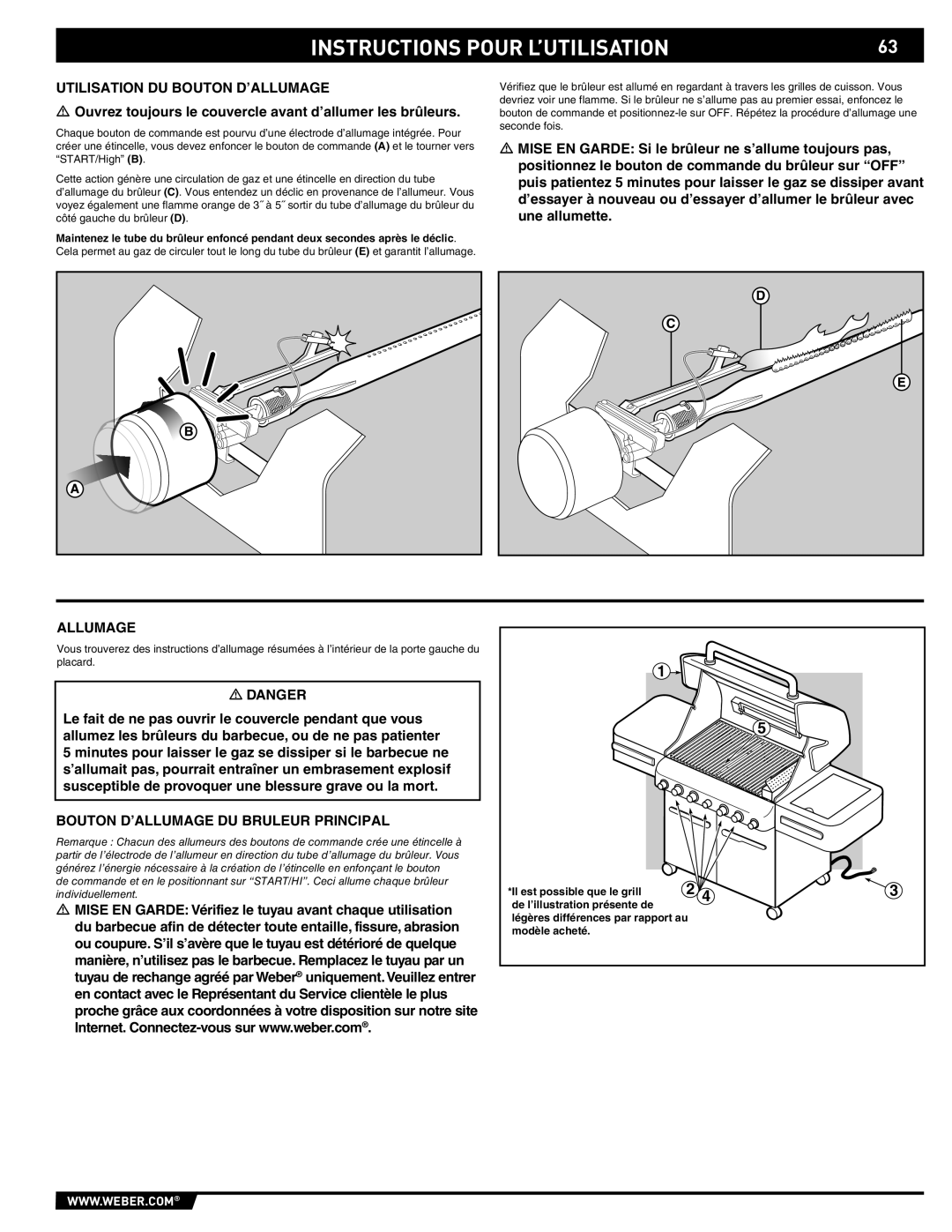 Summit S-470 manual Instructions Pour L’UTILISATION, Utilisation DU Bouton D’ALLUMAGE, Allumage 