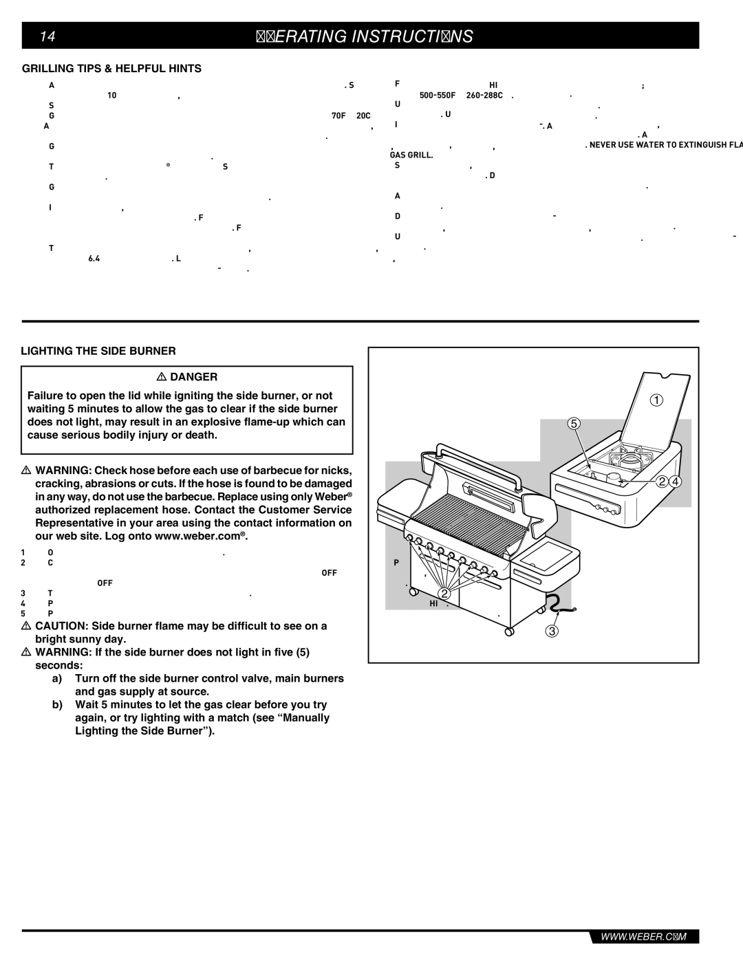 Summit S-670 manual Grilling Tips & Helpful Hints, Lighting the Side Burner 