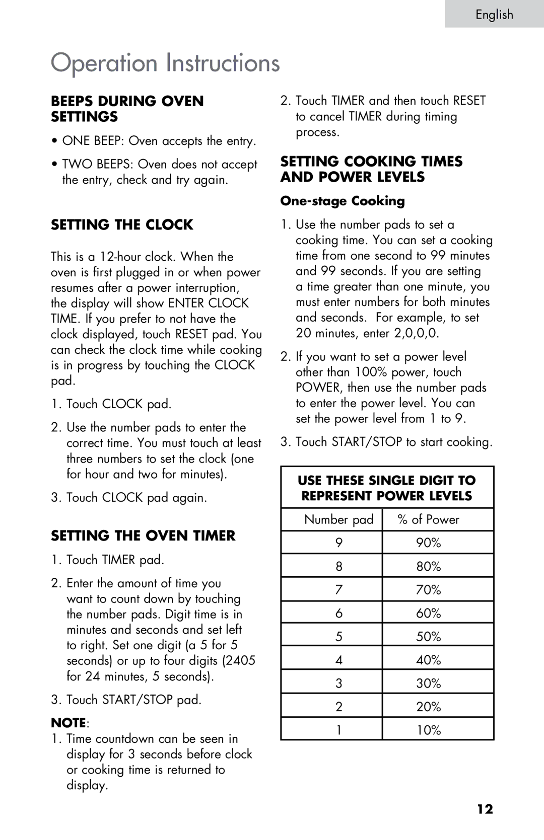 Summit SM900BL, SM900WH user manual Operation Instructions 