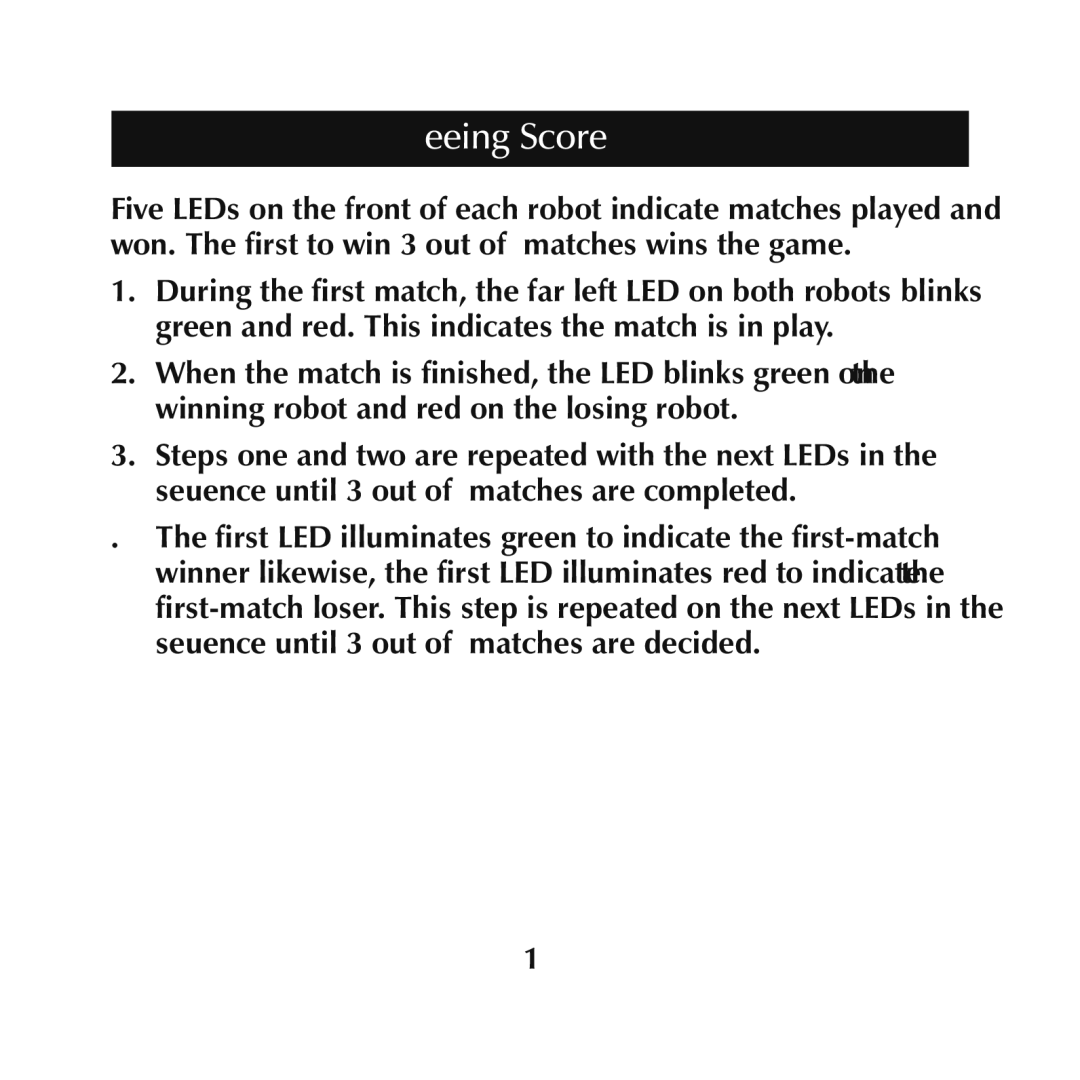 Sumo SL001 manual Keeping Score 