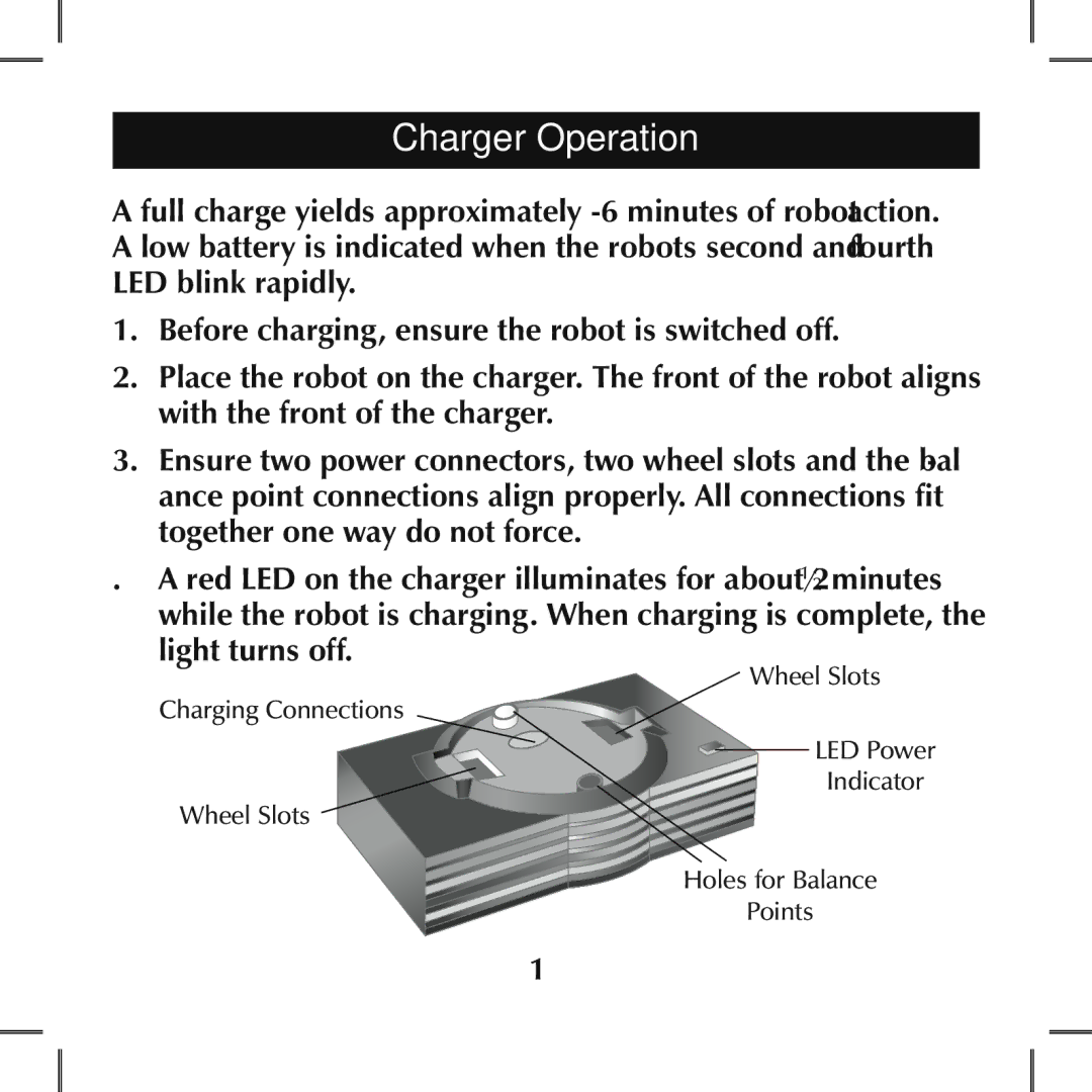 Sumo SL001 manual Charger Operation 