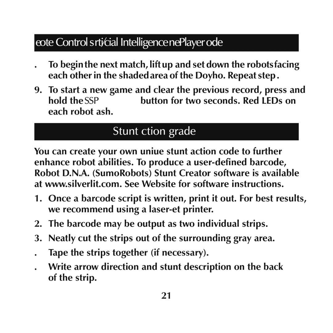 Sumo SL001 manual Stunt Action Upgrade 