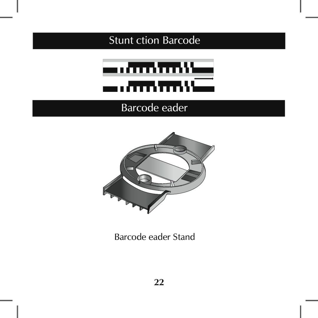 Sumo SL001 manual Stunt Action Barcode Barcode Reader, Barcode Reader Stand 