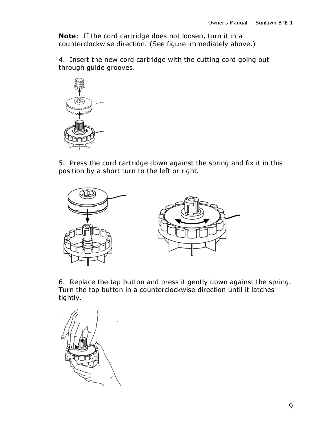 Sun Lawn BTE-1 owner manual 