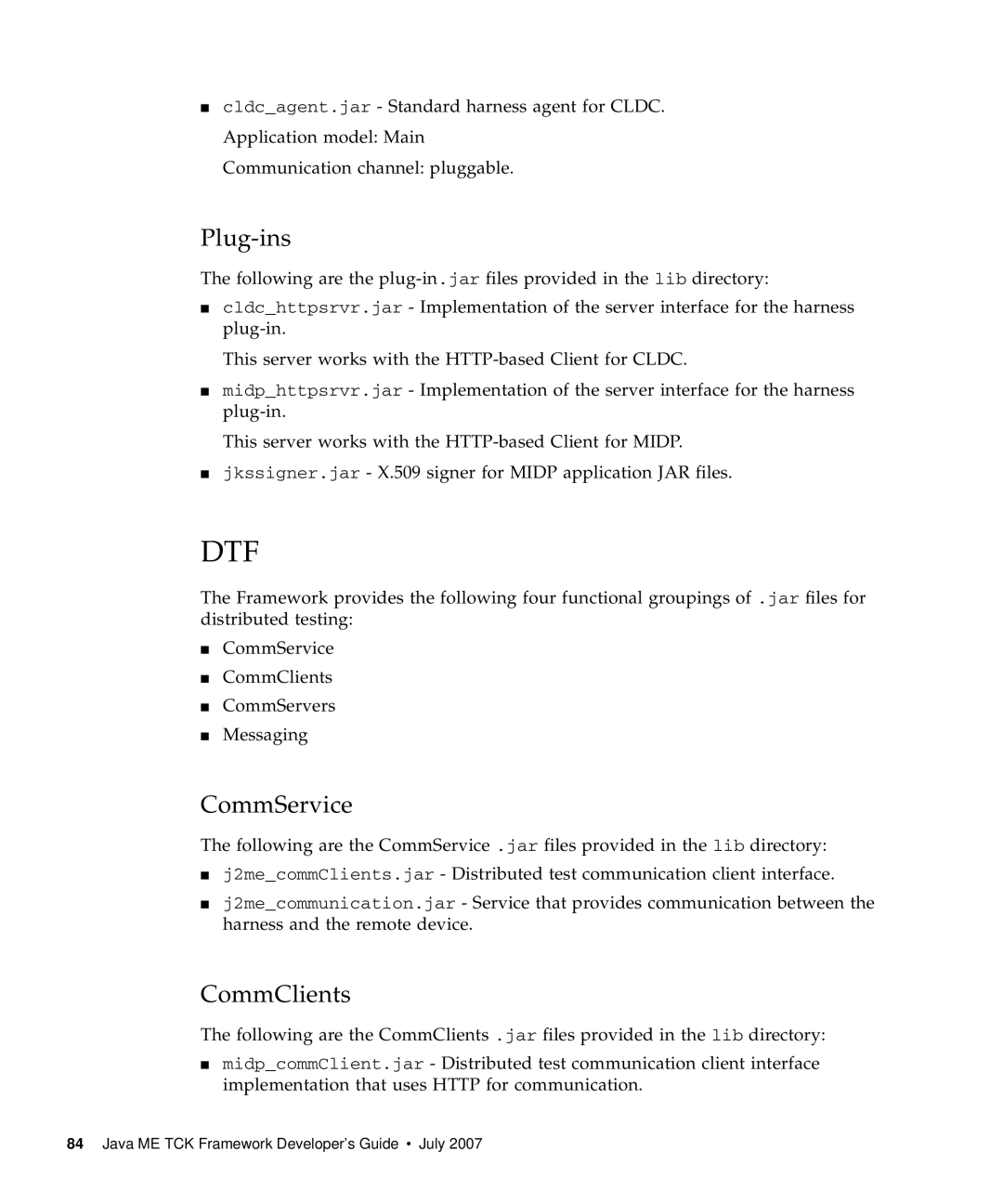 Sun Microsystems 1.2 manual Plug-ins, CommService, CommClients 