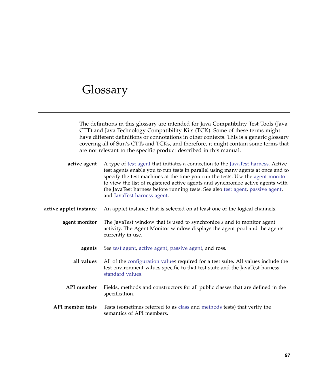 Sun Microsystems 1.2 manual Glossary 