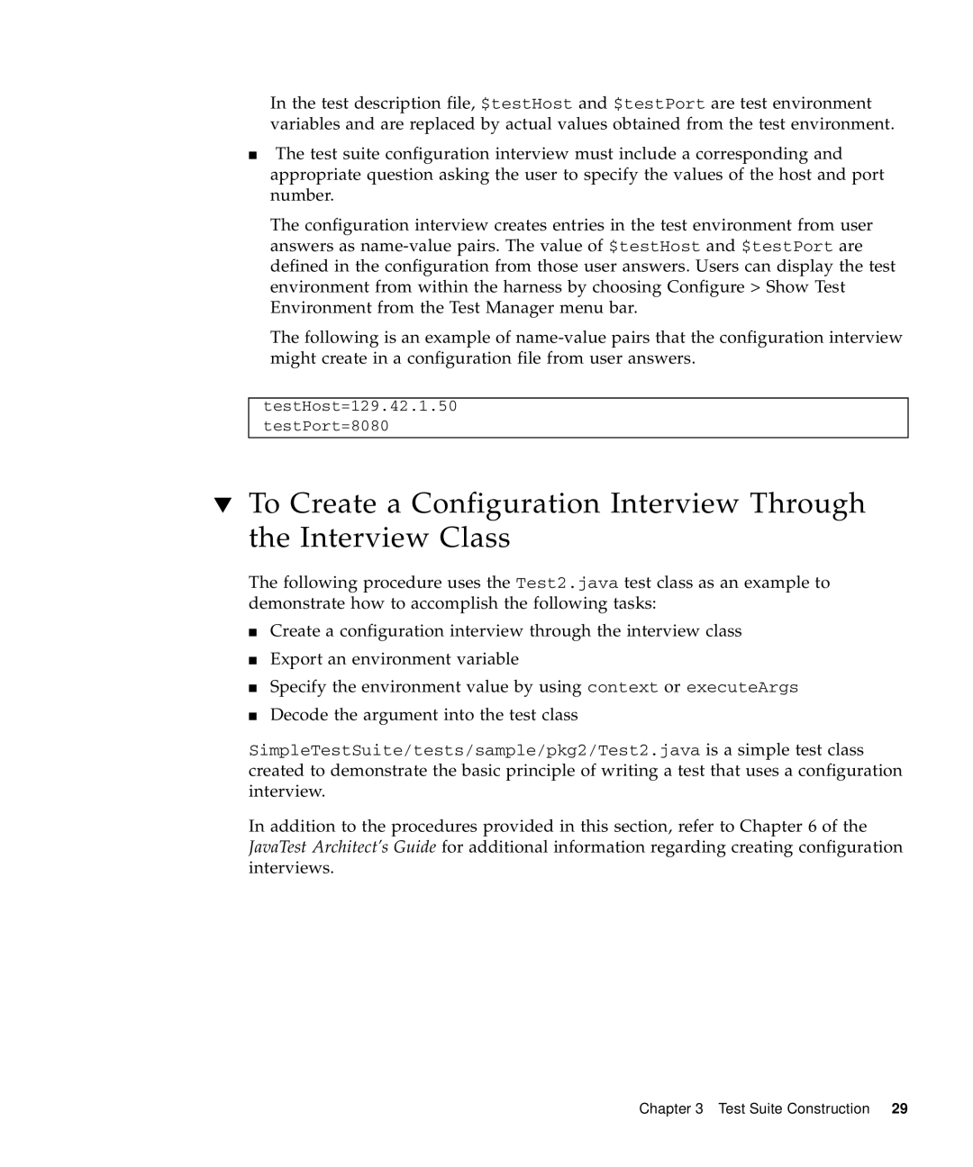 Sun Microsystems 1.2 manual TestHost=129.42.1.50 TestPort=8080 