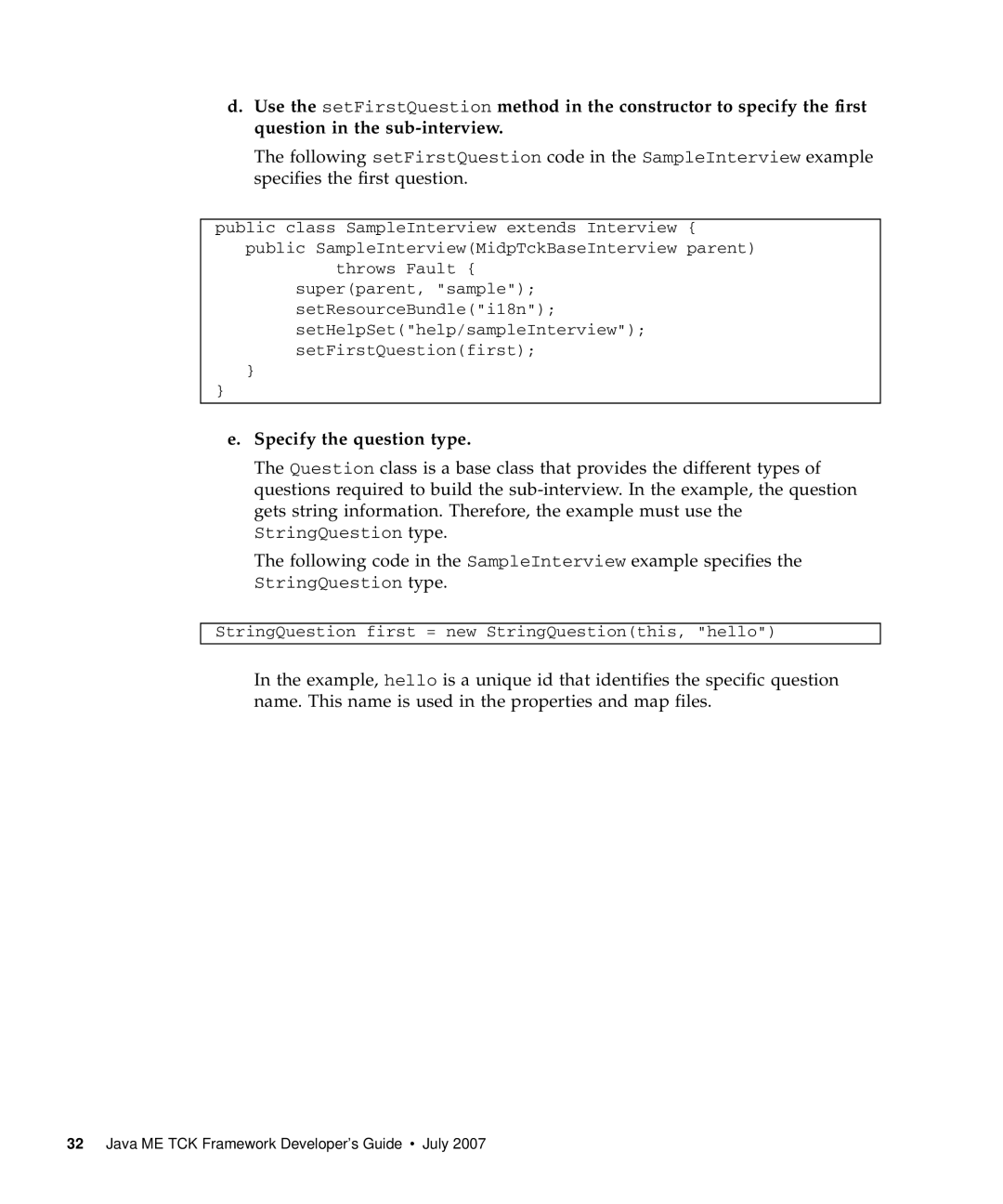 Sun Microsystems 1.2 manual Specify the question type 