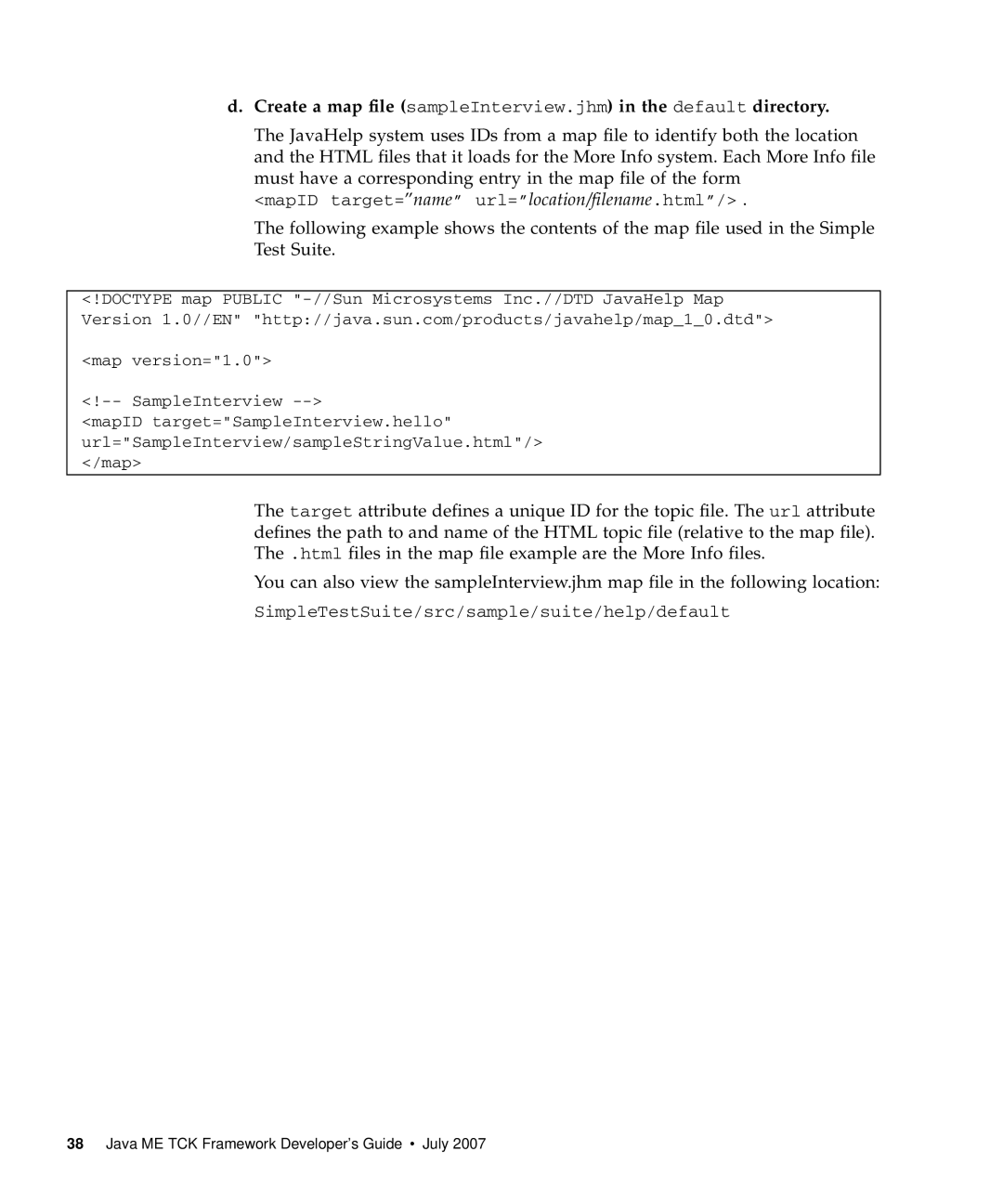 Sun Microsystems 1.2 manual MapID target=name url=location/filename.html 