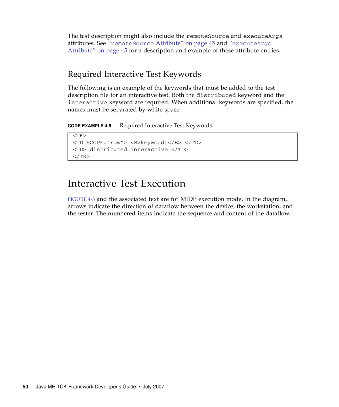 Sun Microsystems 1.2 manual Interactive Test Execution, Required Interactive Test Keywords 