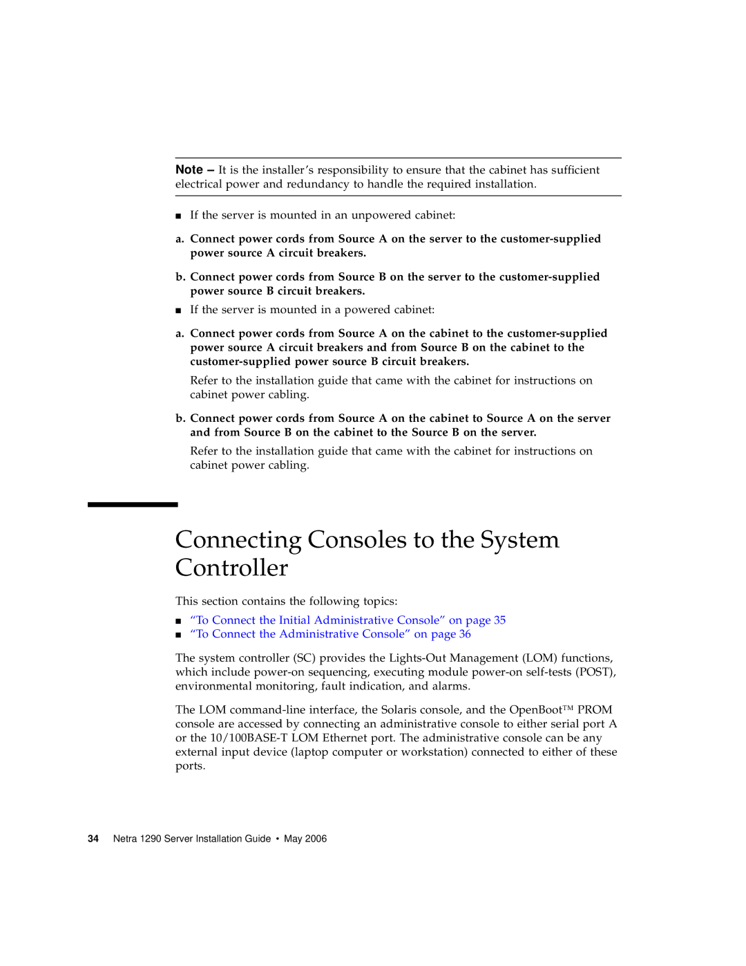 Sun Microsystems 1290 manual Connecting Consoles to the System Controller 