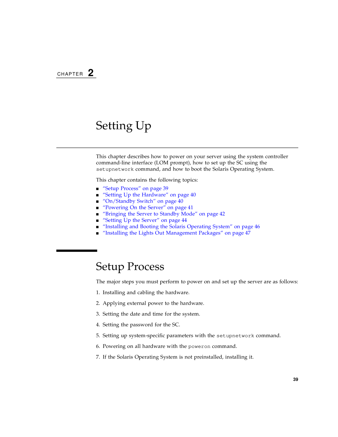 Sun Microsystems 1290 manual Setting Up, Setup Process 