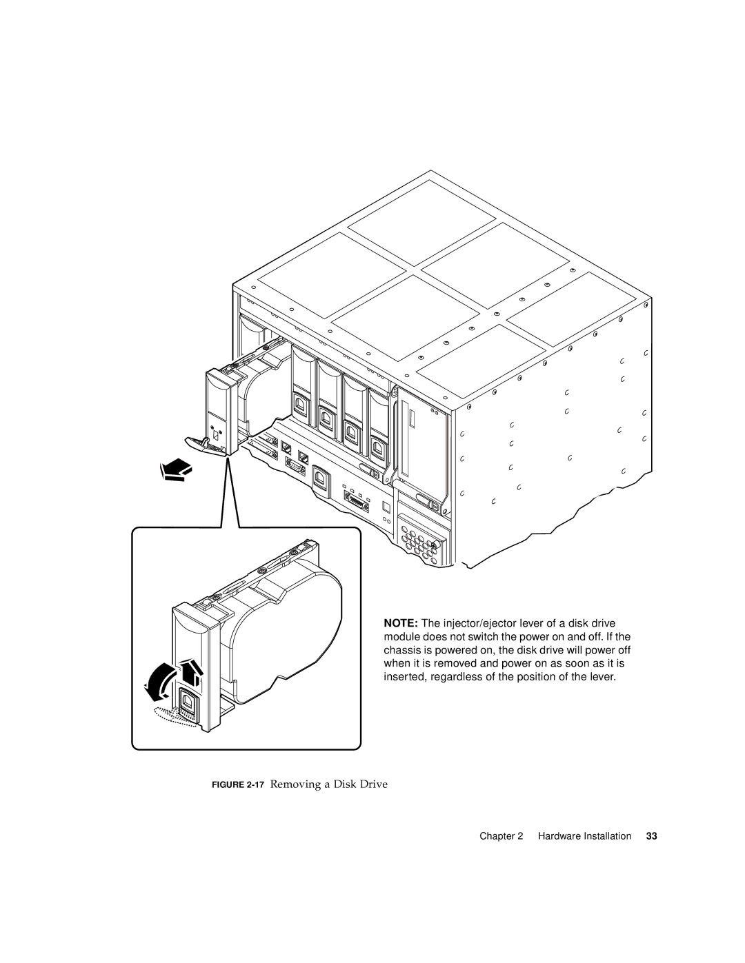 Sun Microsystems 1800 manual 17Removing a Disk Drive 