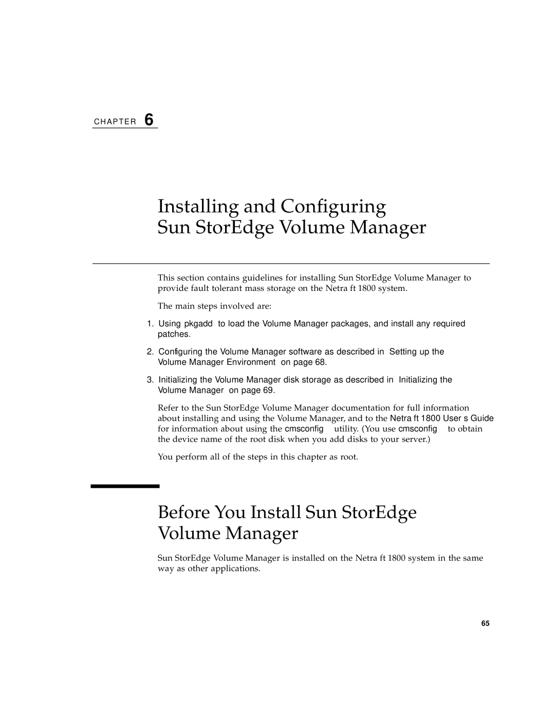 Sun Microsystems 1800 manual Installing and Configuring Sun StorEdge Volume Manager 