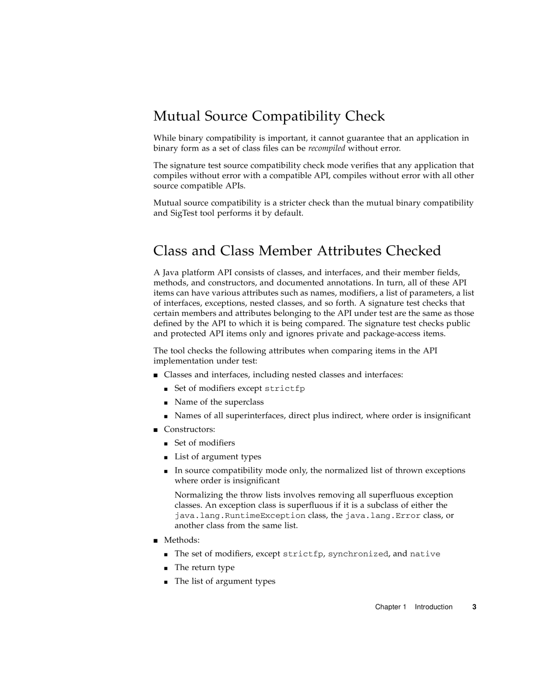 Sun Microsystems 2 manual Mutual Source Compatibility Check, Class and Class Member Attributes Checked 