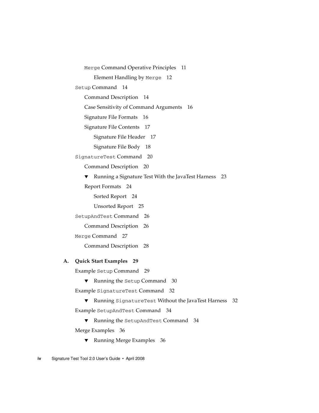 Sun Microsystems 2 manual SignatureTest Command, SetupAndTest Command 